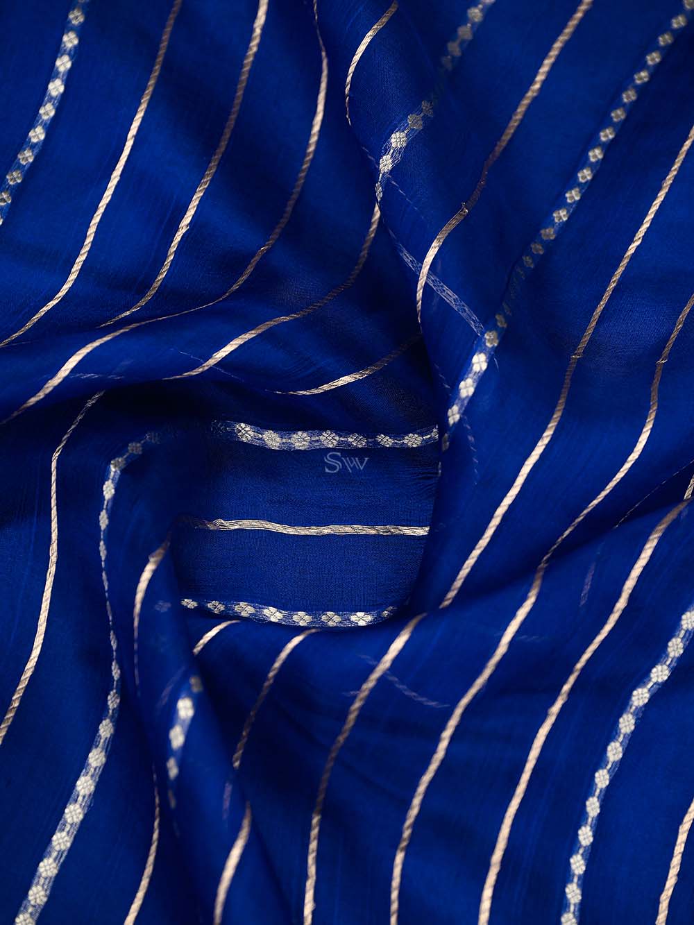 Blue Booti Katan Silk Handloom Banarasi Suit