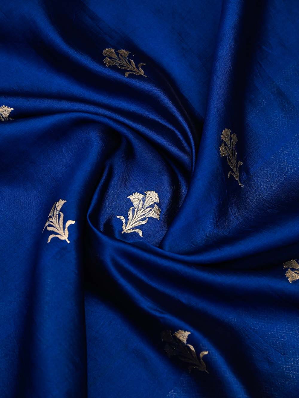 Blue Booti Katan Silk Handloom Banarasi Suit