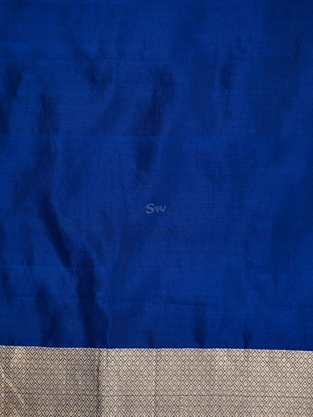 Blue Booti Katan Silk Handloom Banarasi Suit