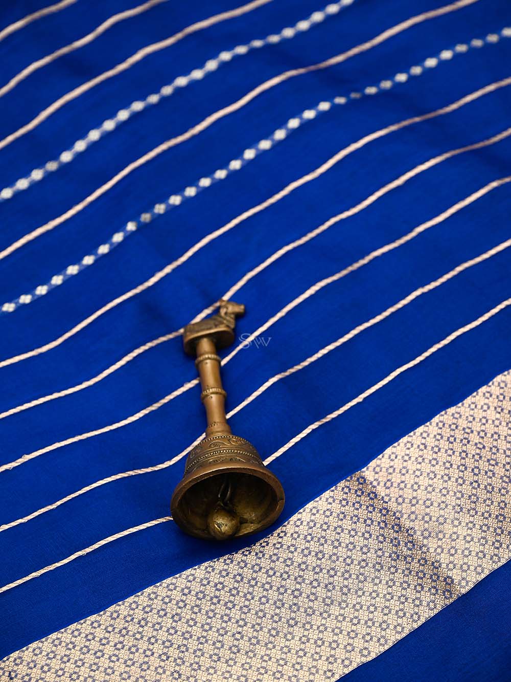 Blue Booti Katan Silk Handloom Banarasi Suit