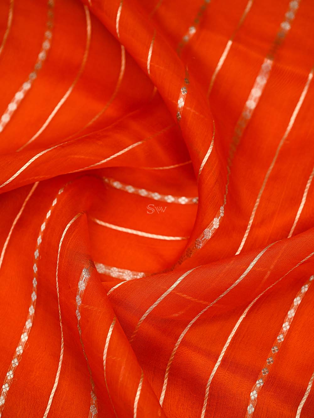 Dark Orange Booti Katan Silk Handloom Banarasi Suit