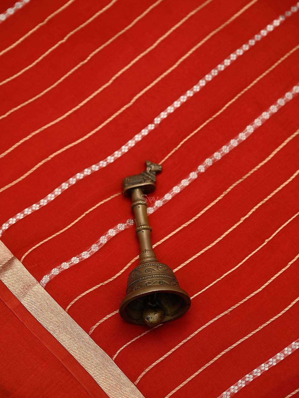 Red Booti Katan Silk Handloom Banarasi Suit