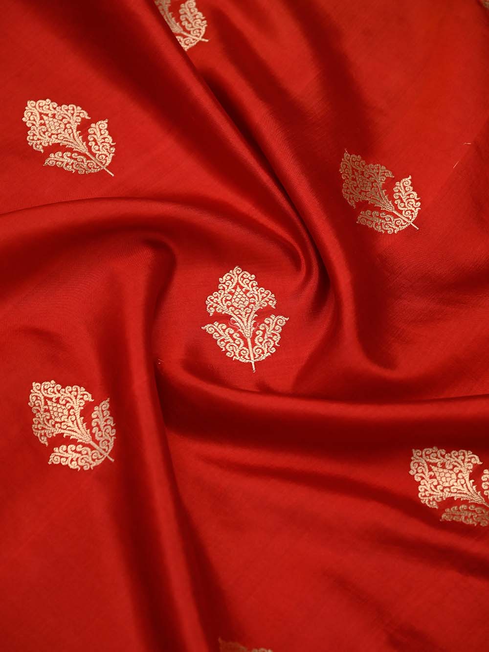 Red Booti Katan Silk Handloom Banarasi Suit