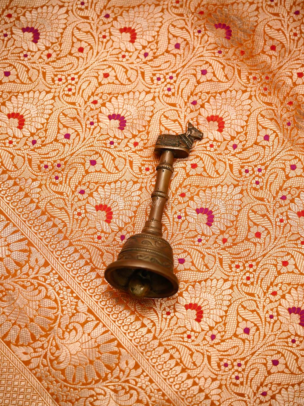 Mustard Meenakari Silk Brocade Handloom Banarasi Saree - Sacred Weaves