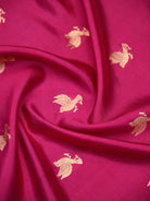 Dark Pink Shikargah Katan Silk Handloom Banarasi Dupatta - Sacred Weaves