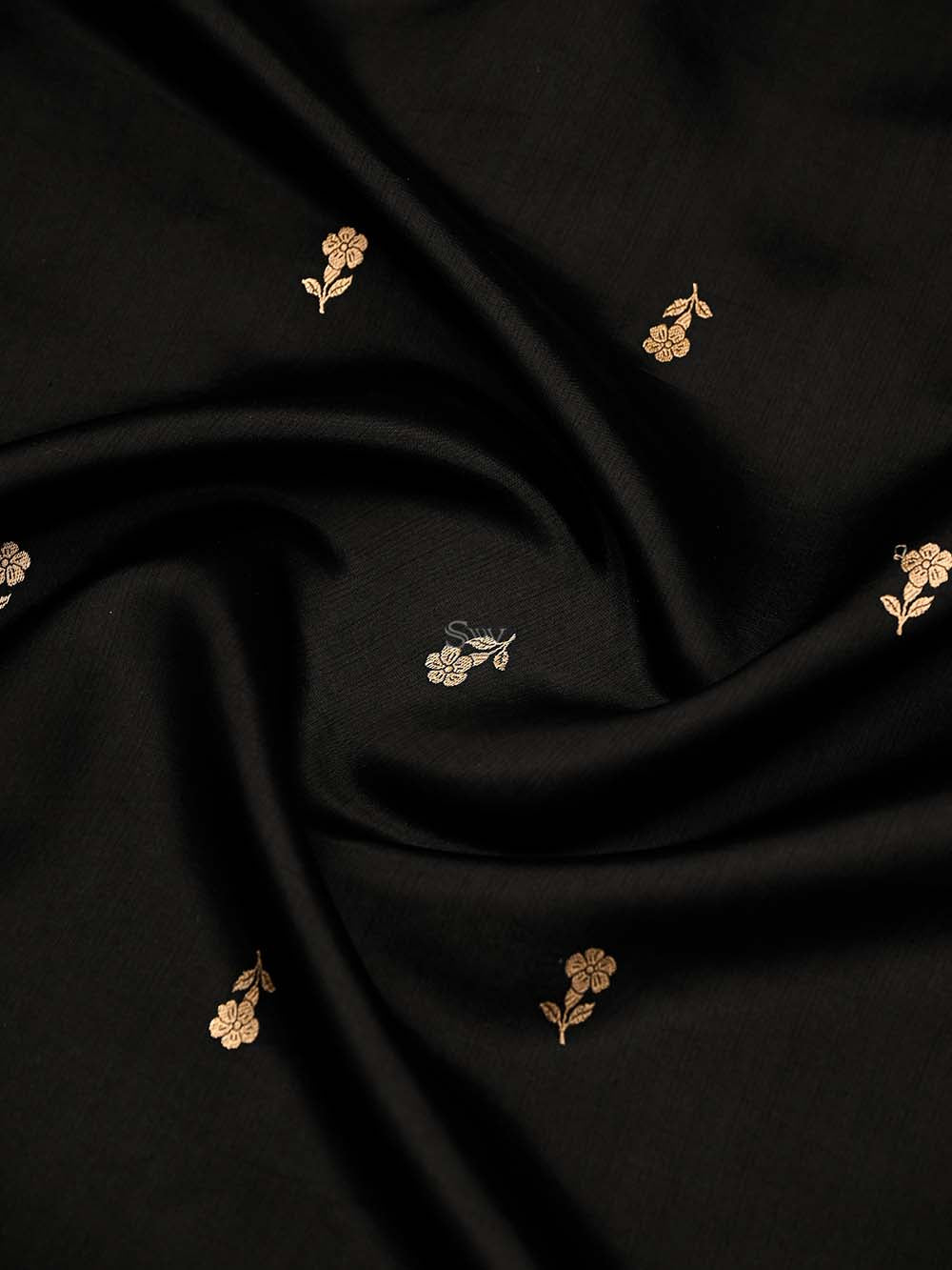 Black Booti Katan Silk Handloom Banarasi Suit