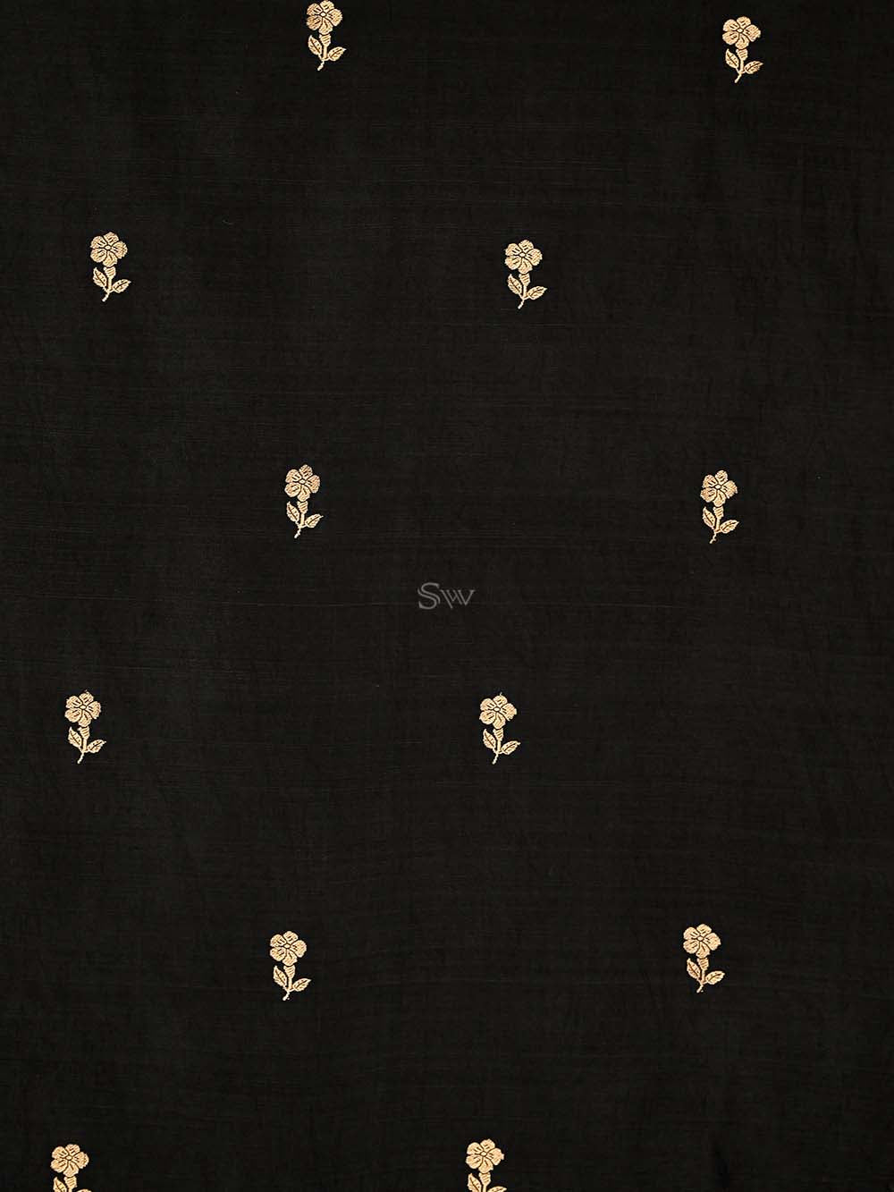 Black Booti Katan Silk Handloom Banarasi Suit