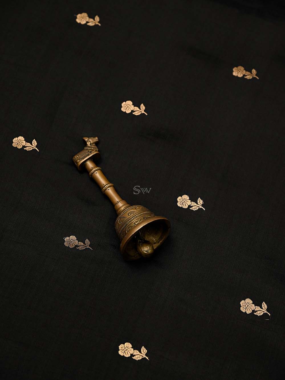 Black Booti Katan Silk Handloom Banarasi Suit