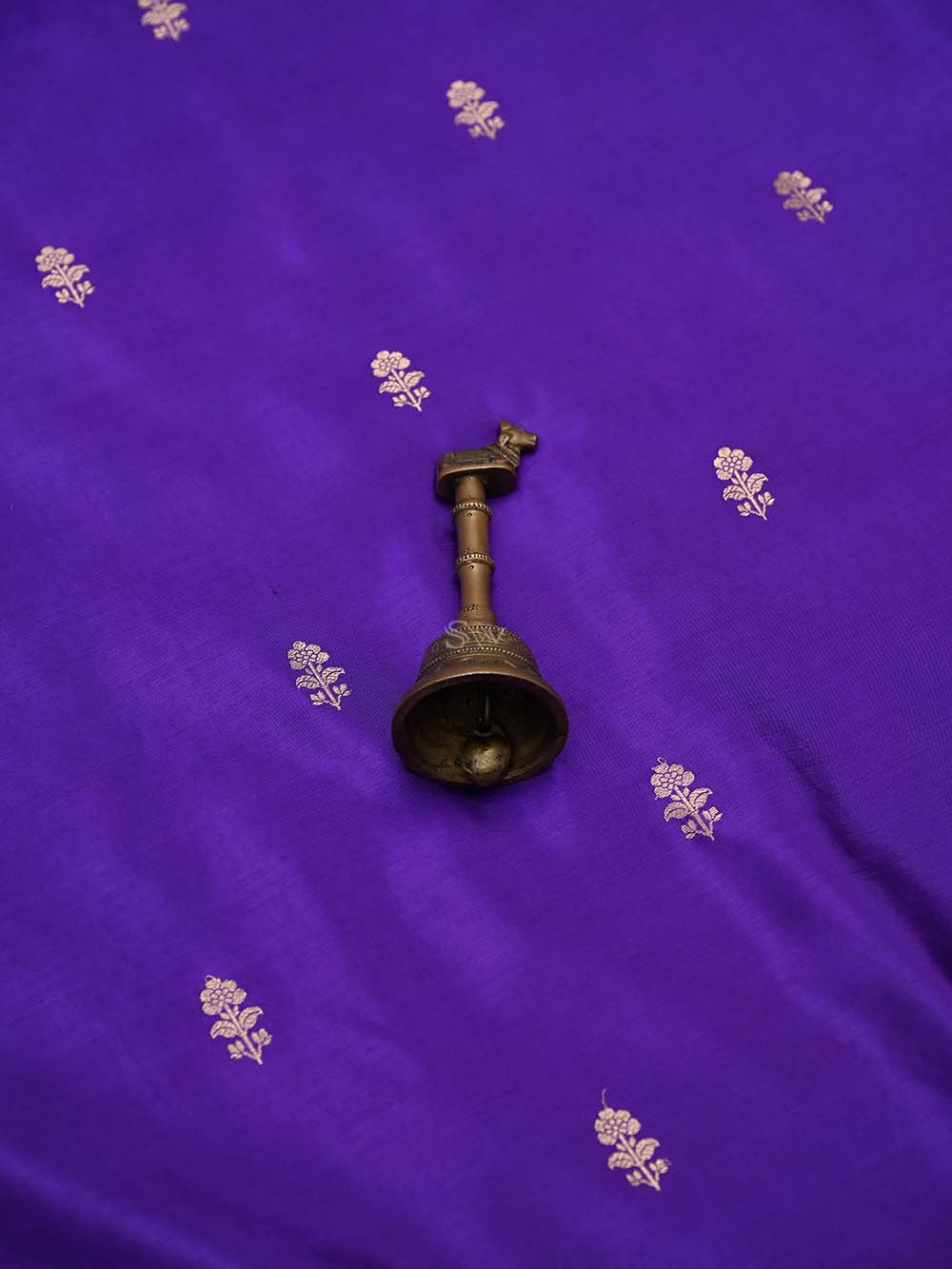 Purple Booti Katan Silk Handloom Banarasi Suit