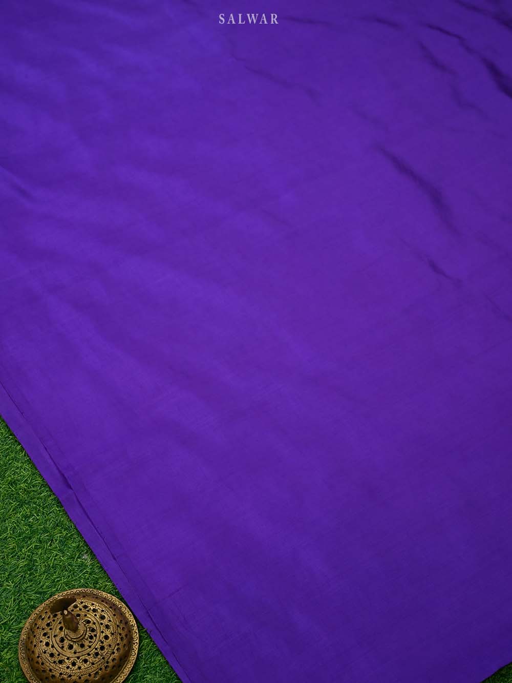 Purple Booti Katan Silk Handloom Banarasi Suit