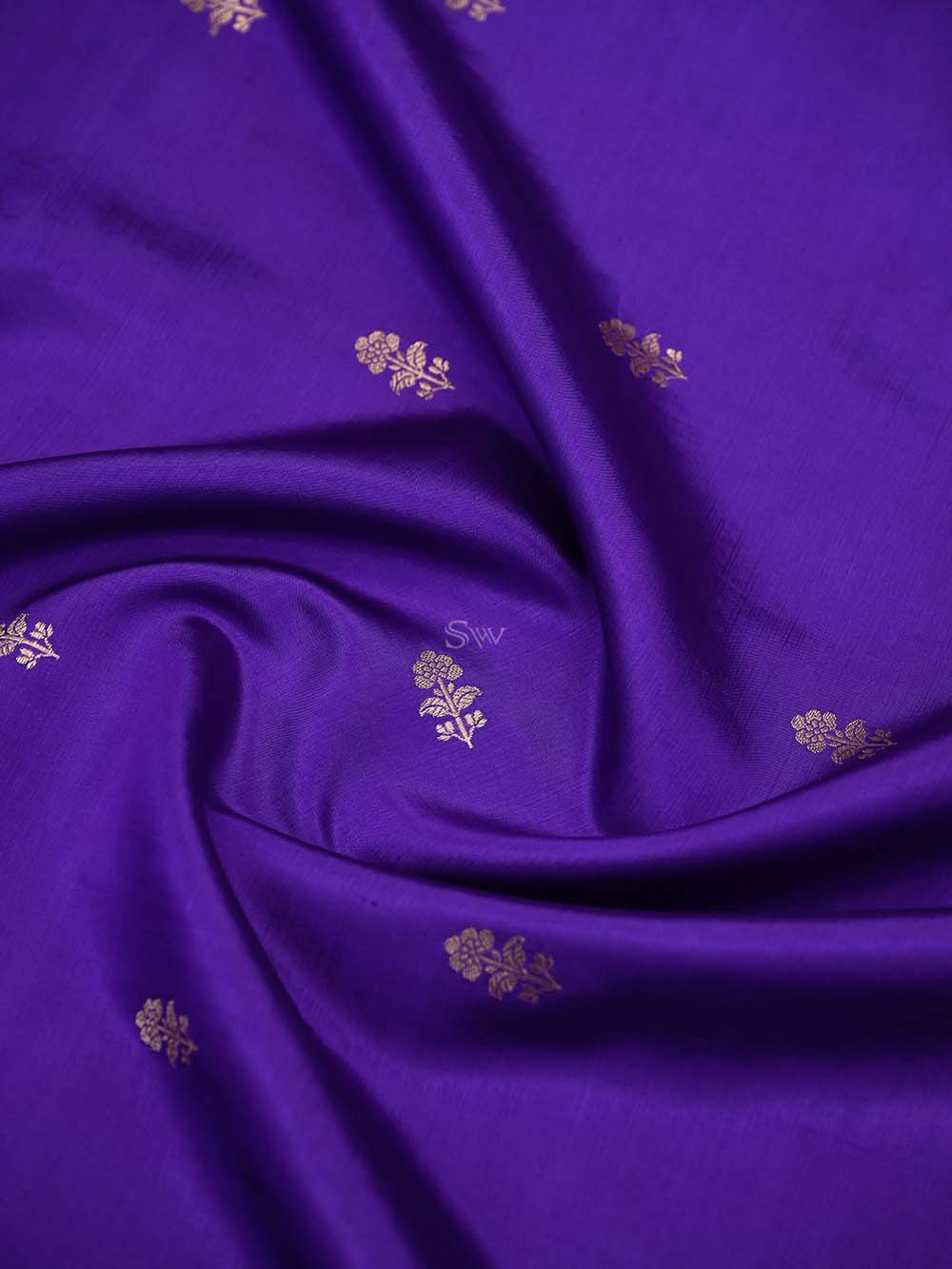 Purple Booti Katan Silk Handloom Banarasi Suit