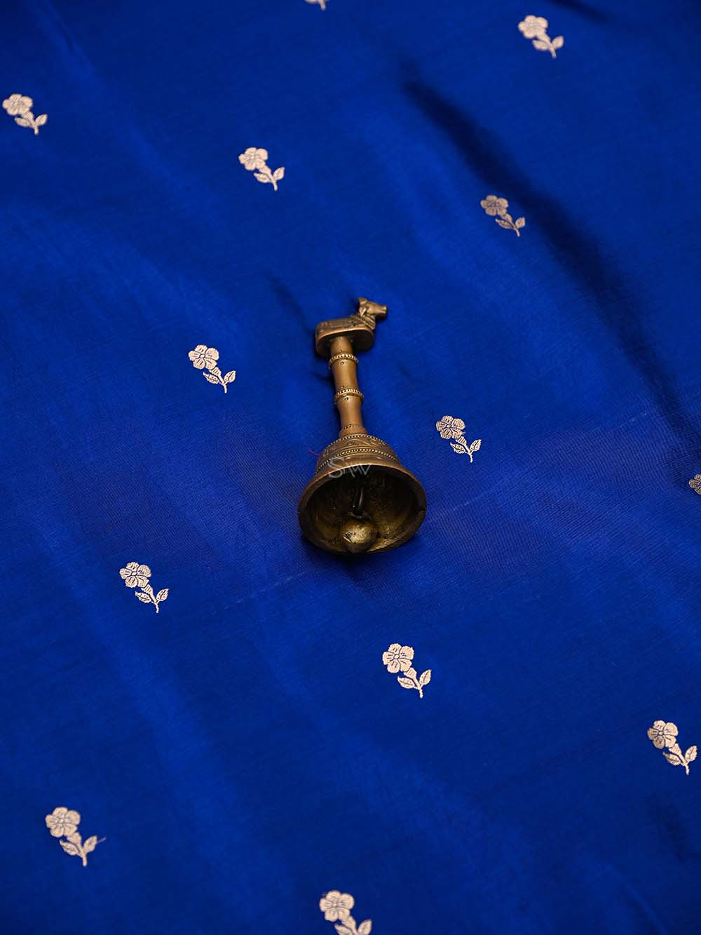 Blue Booti Katan Silk Handloom Banarasi Suit - Sacred Weaves