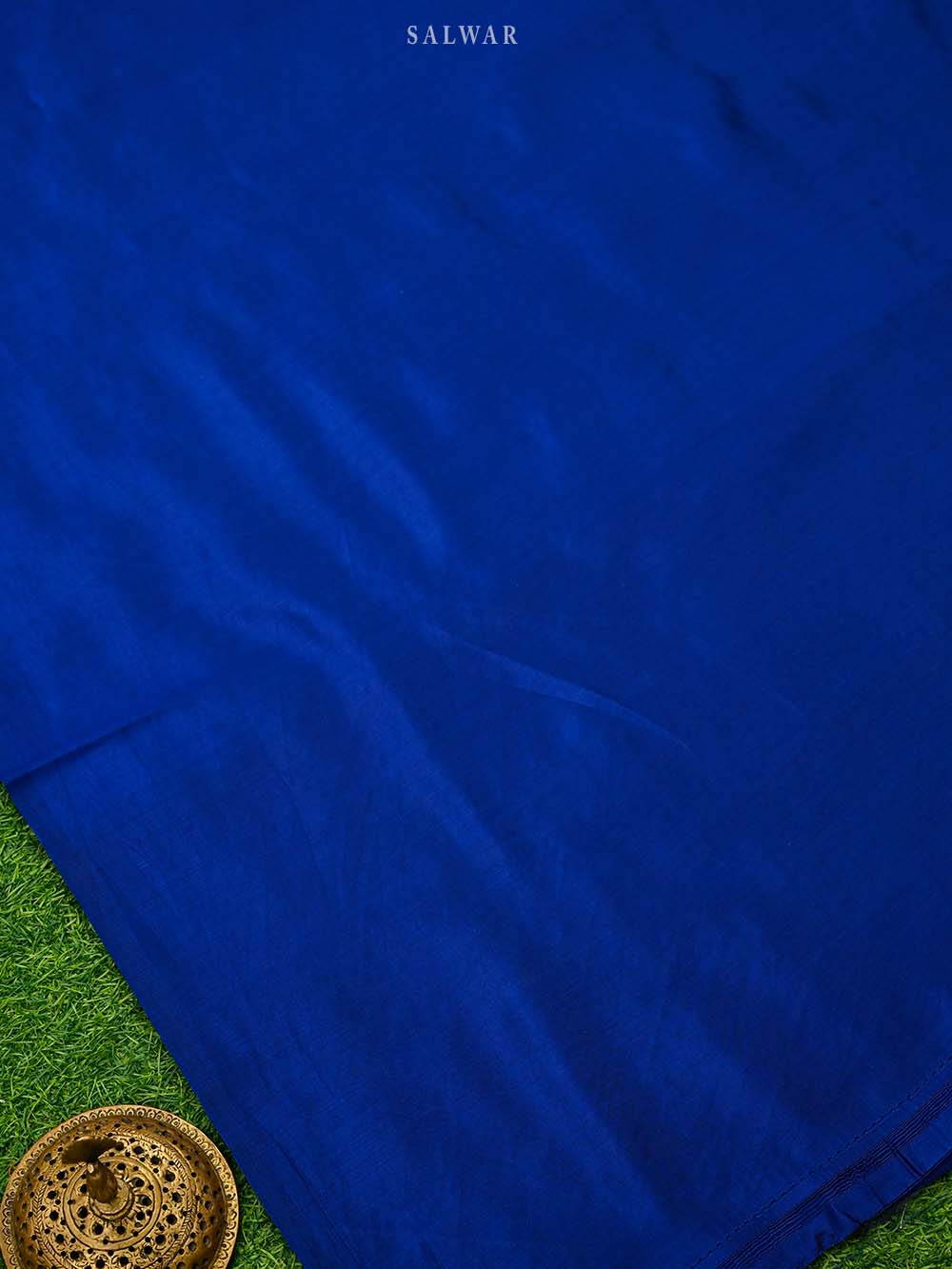 Blue Booti Katan Silk Handloom Banarasi Suit - Sacred Weaves