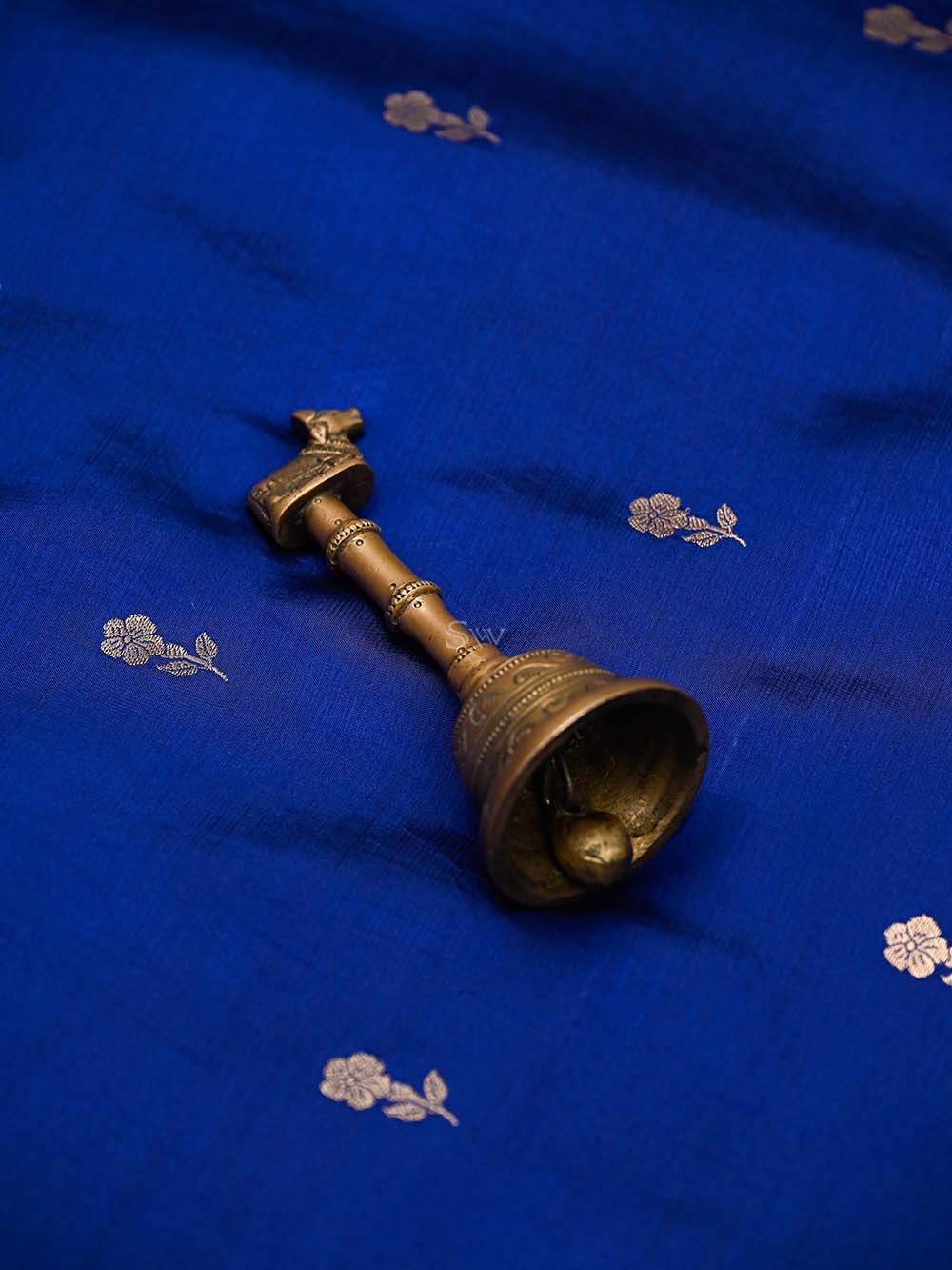 Blue Booti Katan Silk Handloom Banarasi Suit - Sacred Weaves