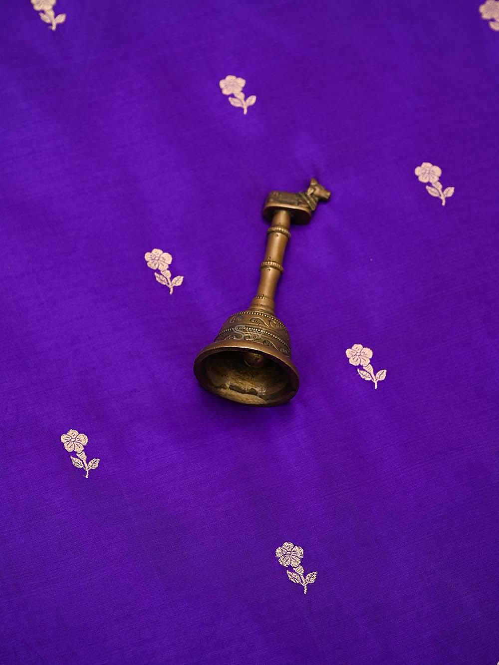Purple Booti Katan Silk Handloom Banarasi Suit