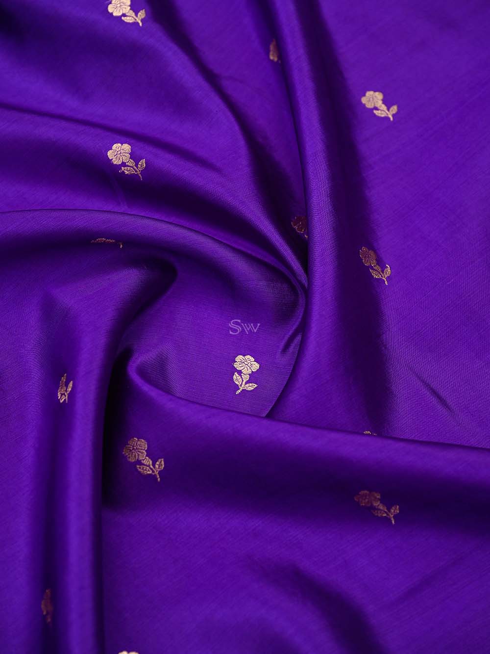 Purple Booti Katan Silk Handloom Banarasi Suit