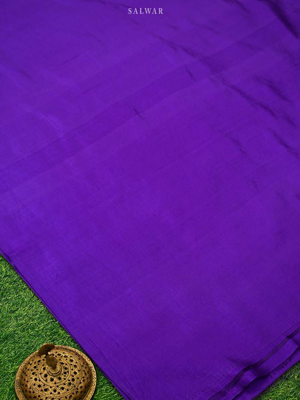 Purple Booti Katan Silk Handloom Banarasi Suit