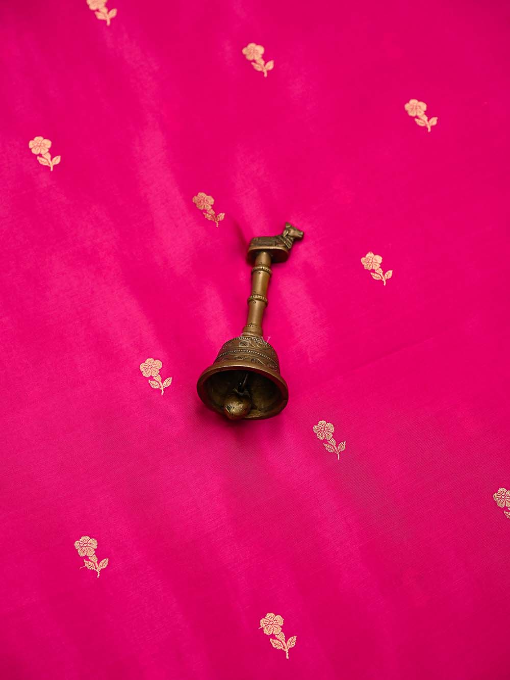 Dark Pink Booti Katan Silk Handloom Banarasi Suit