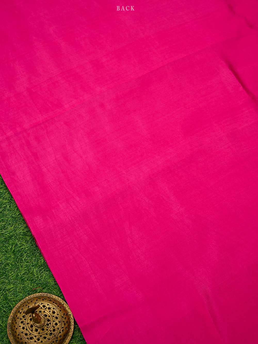 Dark Pink Booti Katan Silk Handloom Banarasi Suit