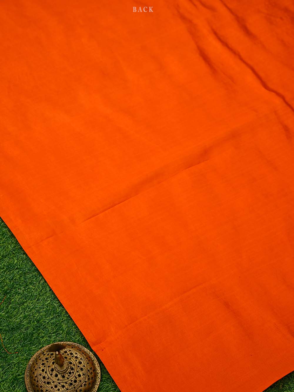Dark Orange Booti Katan Silk Handloom Banarasi Suit