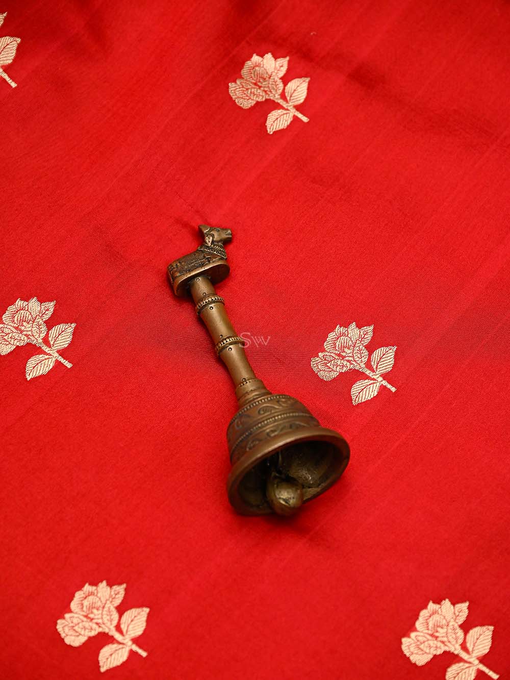 Red Booti Katan Silk Handloom Banarasi Suit