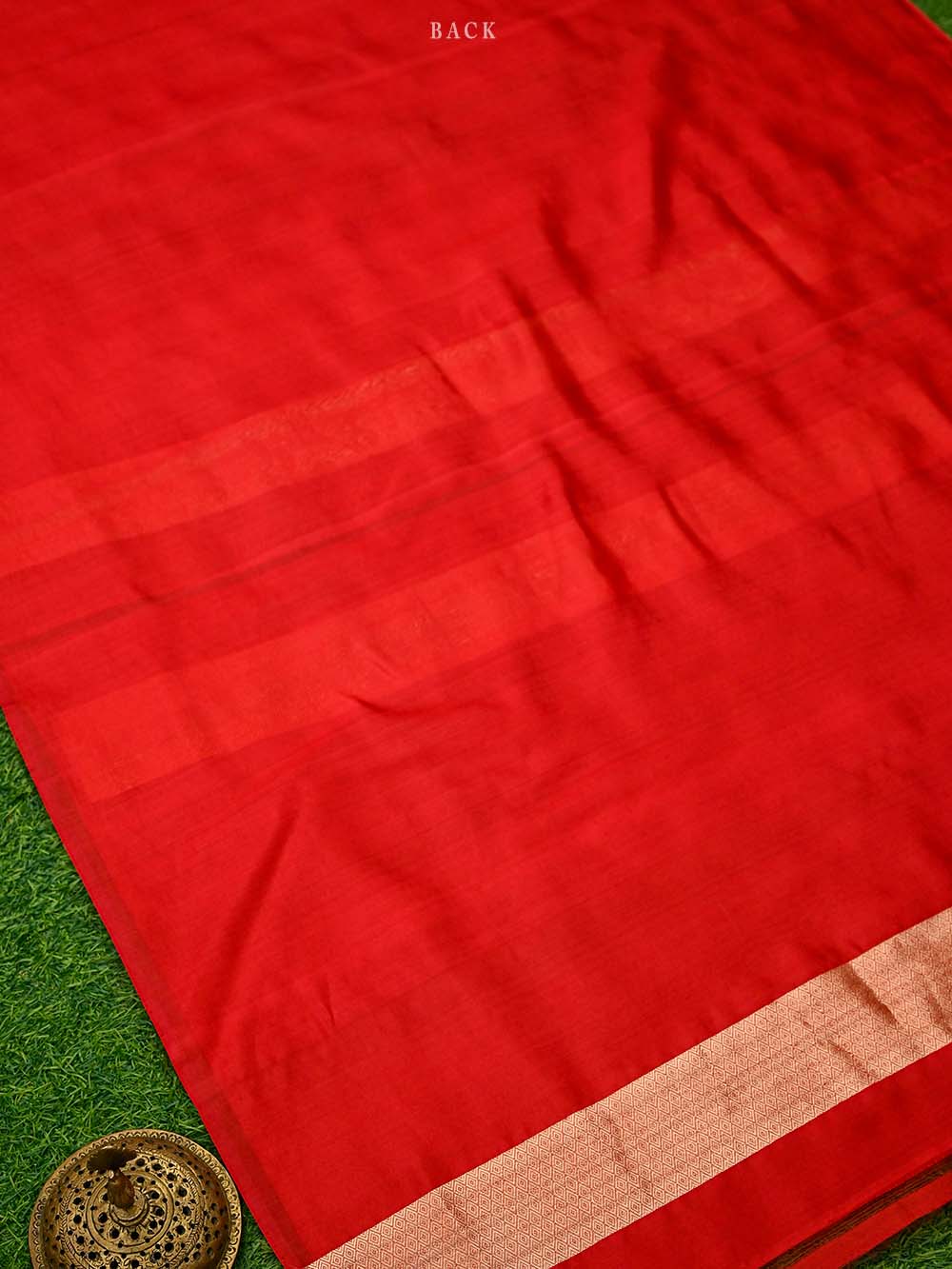 Red Booti Katan Silk Handloom Banarasi Suit