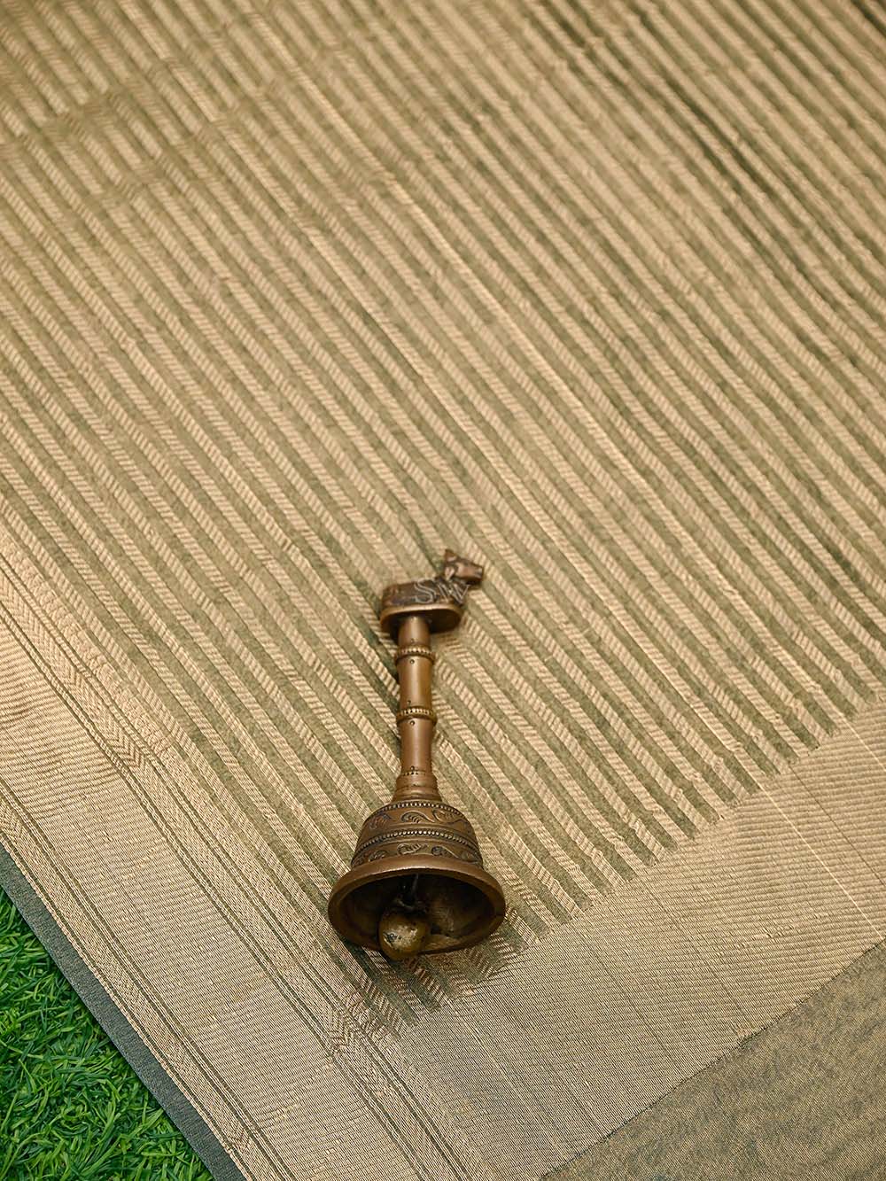 Bottle Green Booti Katan Silk Handloom Banarasi Suit