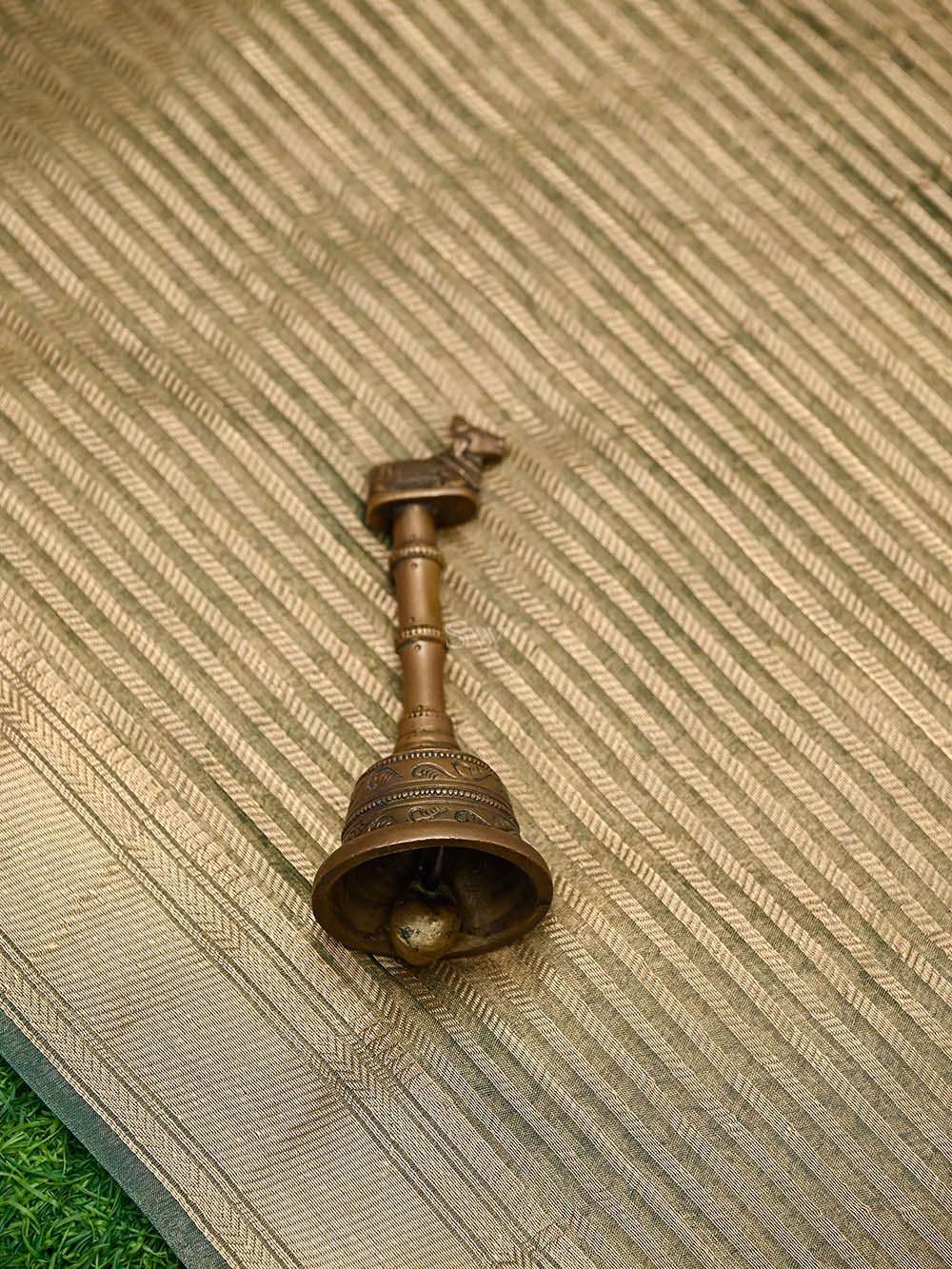 Bottle Green Booti Katan Silk Handloom Banarasi Suit