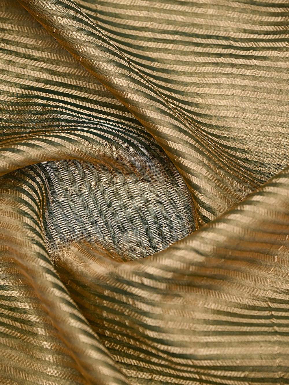 Bottle Green Booti Katan Silk Handloom Banarasi Suit