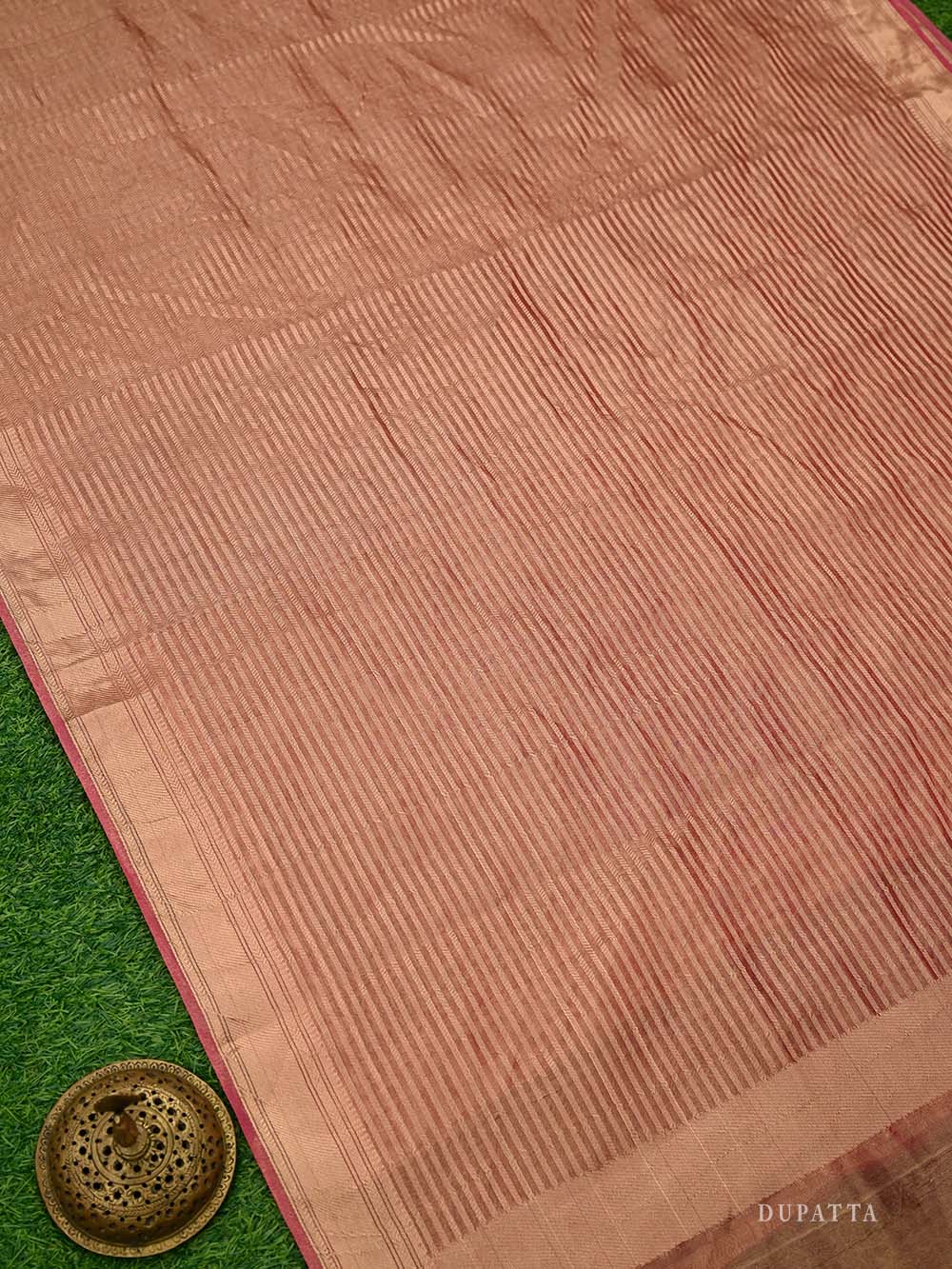 Dark Pink Booti Katan Silk Handloom Banarasi Suit