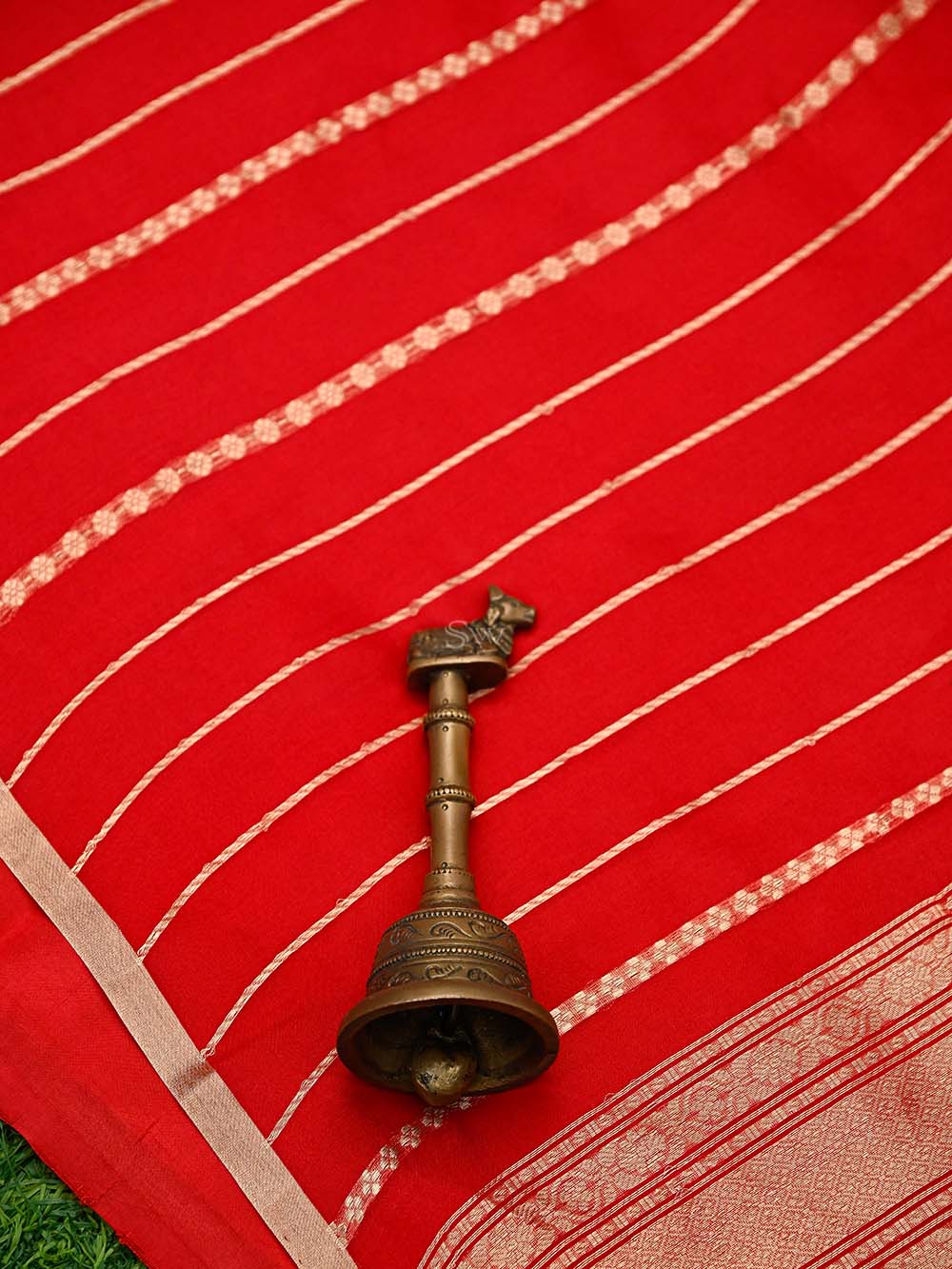 Red Booti Katan Silk Handloom Banarasi Suit