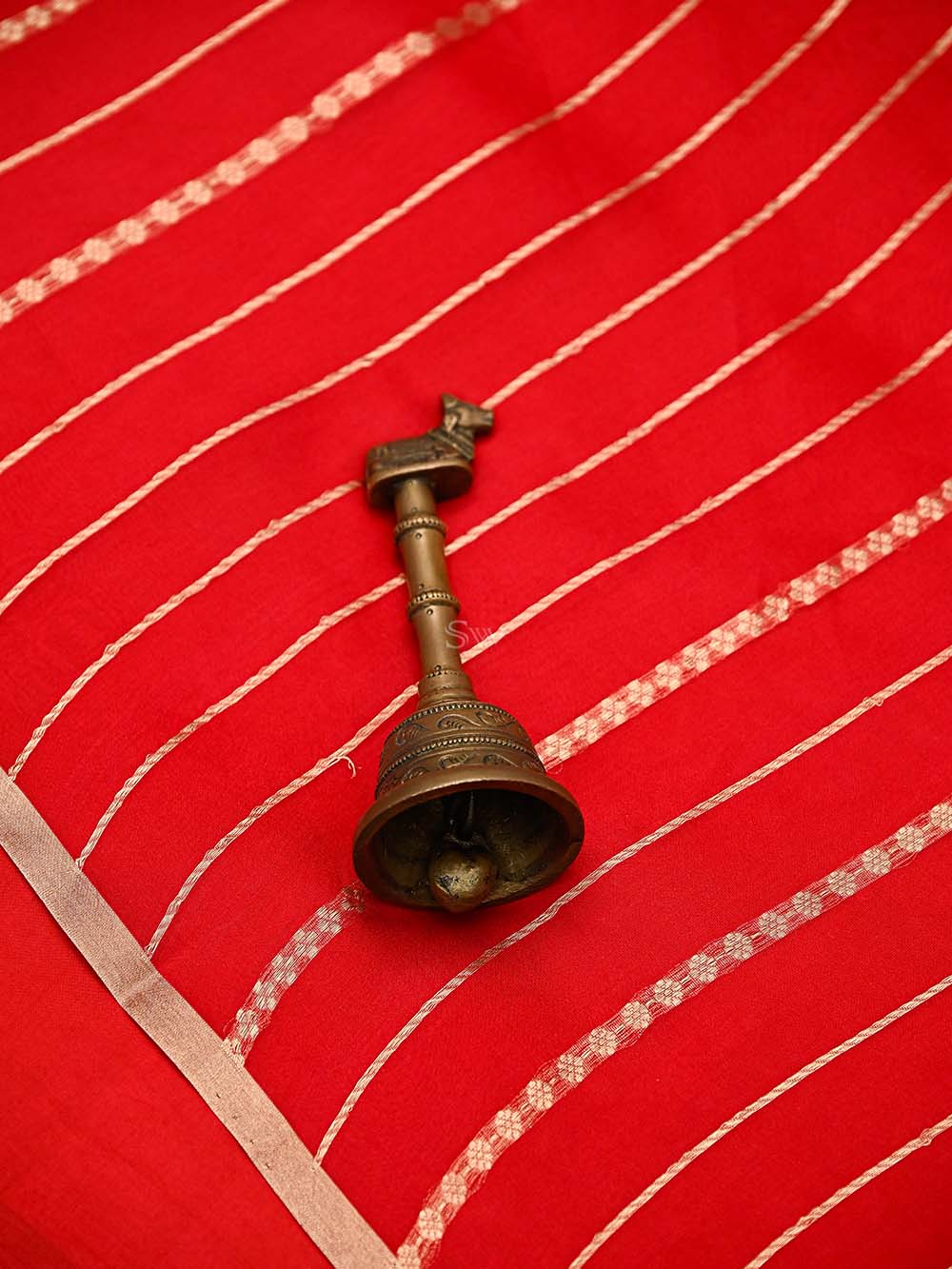 Red Booti Katan Silk Handloom Banarasi Suit