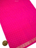 Dark Pink Meenakari Booti Katan Silk Handloom Banarasi Suit - Sacred Weaves