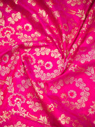 Dark Pink Meenakari Booti Katan Silk Handloom Banarasi Suit - Sacred Weaves