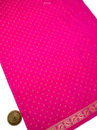 Dark Pink Meenakari Booti Katan Silk Handloom Banarasi Suit - Sacred Weaves