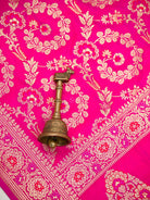 Dark Pink Meenakari Booti Katan Silk Handloom Banarasi Suit - Sacred Weaves