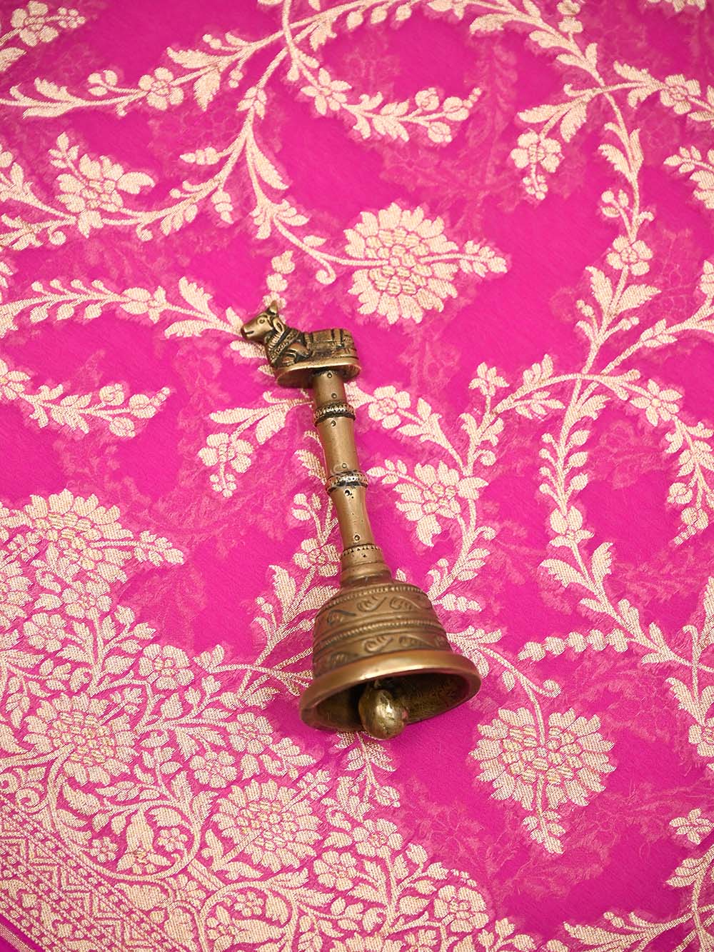 Pink Jaal Khaddi Georgette Handloom Banarasi Saree - Sacred Weaves