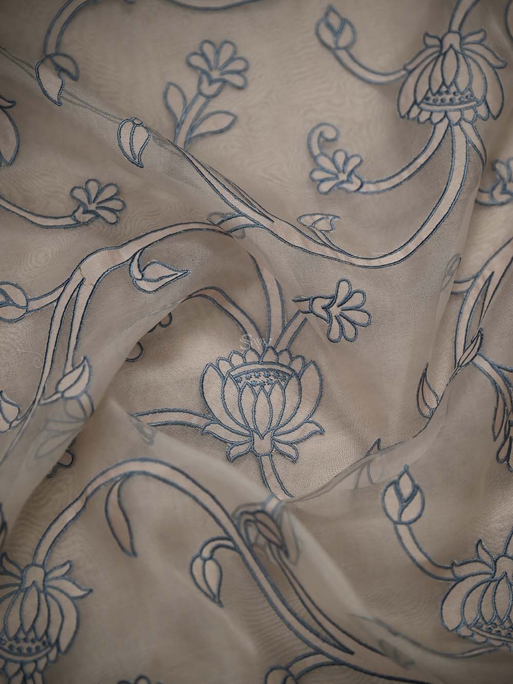 Off White Booti Cotton Silk Handloom Banarasi Suit - Sacred Weaves