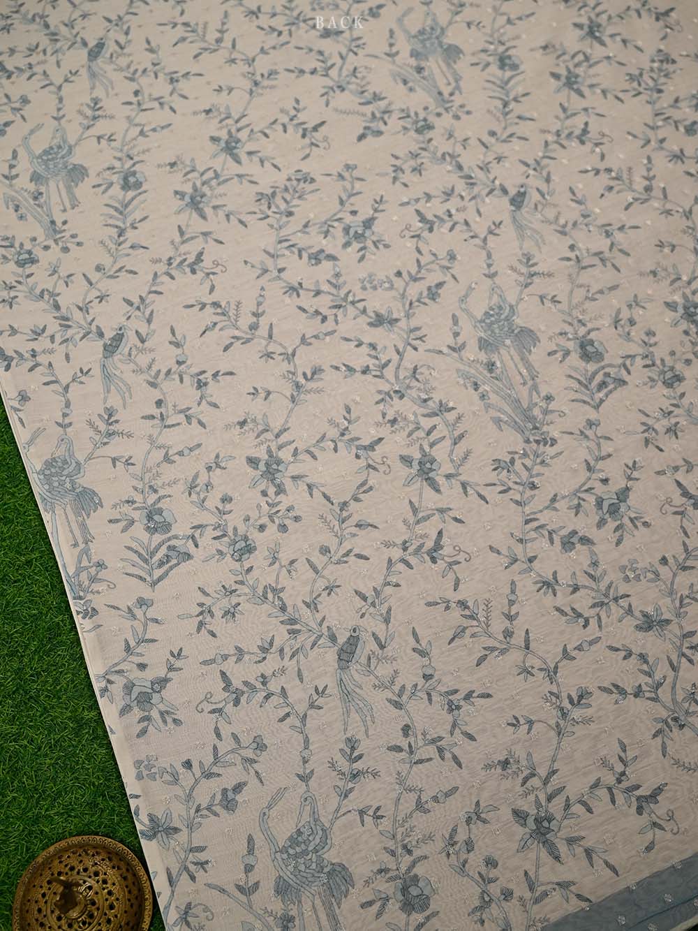 Off White Booti Cotton Silk Handloom Banarasi Suit - Sacred Weaves