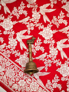 Red Booti Katan Silk Handloom Banarasi Suit - Sacred Weaves