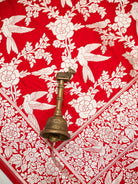 Red Booti Katan Silk Handloom Banarasi Suit - Sacred Weaves