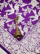 Purple Booti Katan Silk Handloom Banarasi Suit - Sacred Weaves