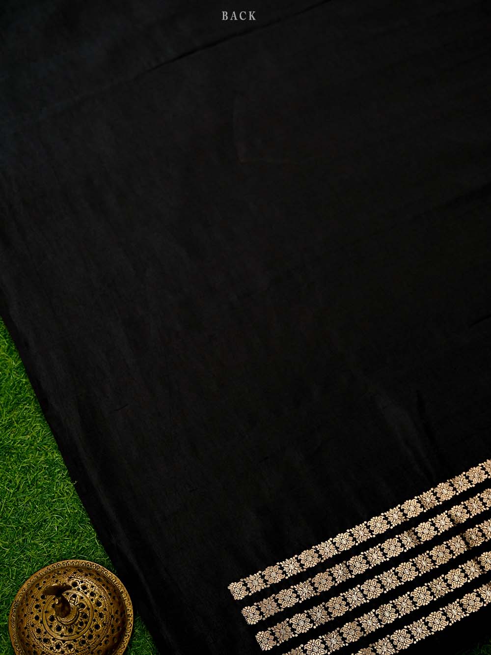 Black Booti Katan Silk Handloom Banarasi Suit - Sacred Weaves