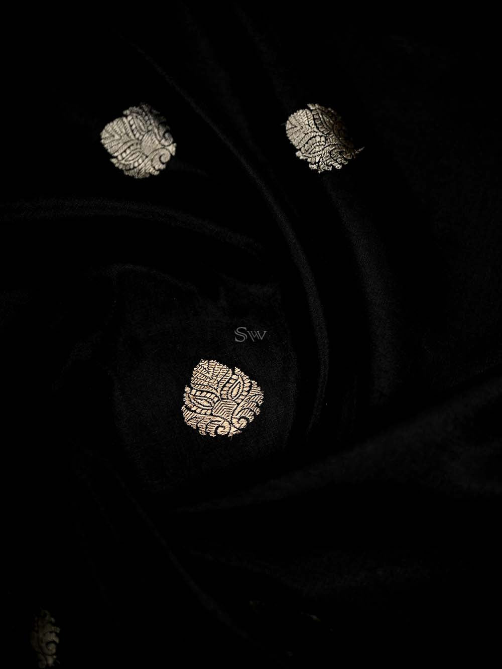 Black Booti Katan Silk Handloom Banarasi Suit - Sacred Weaves