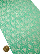 Sea Green Jaal Crepe Silk Handloom Banarasi Suit - Sacred Weaves
