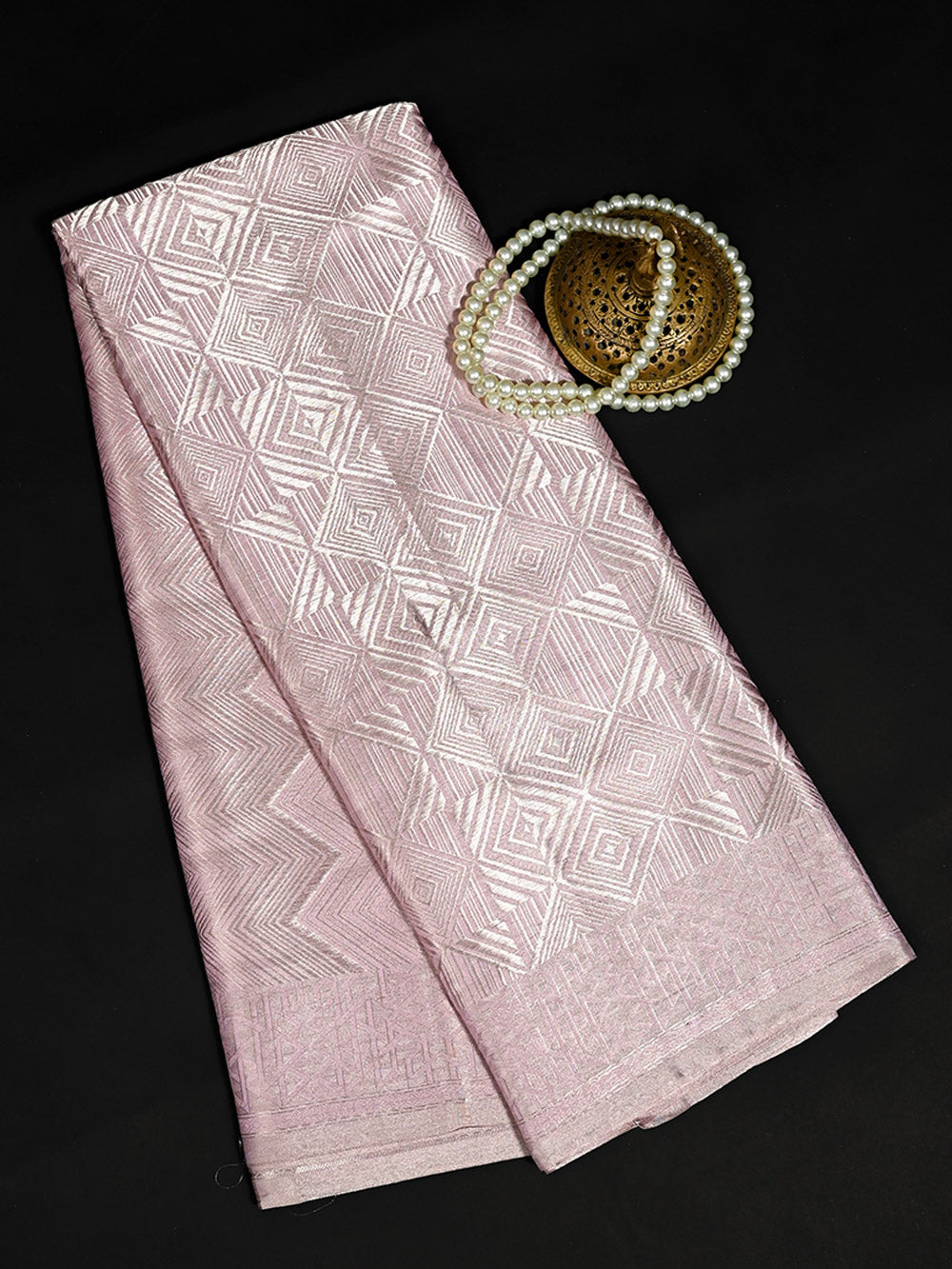 Pastel Pink Tissue Brocade Handloom Banarasi Saree - Sacred Weaves
