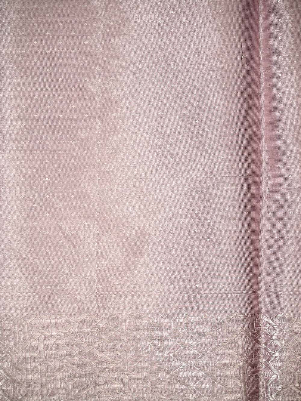 Pastel Pink Tissue Brocade Handloom Banarasi Saree - Sacred Weaves