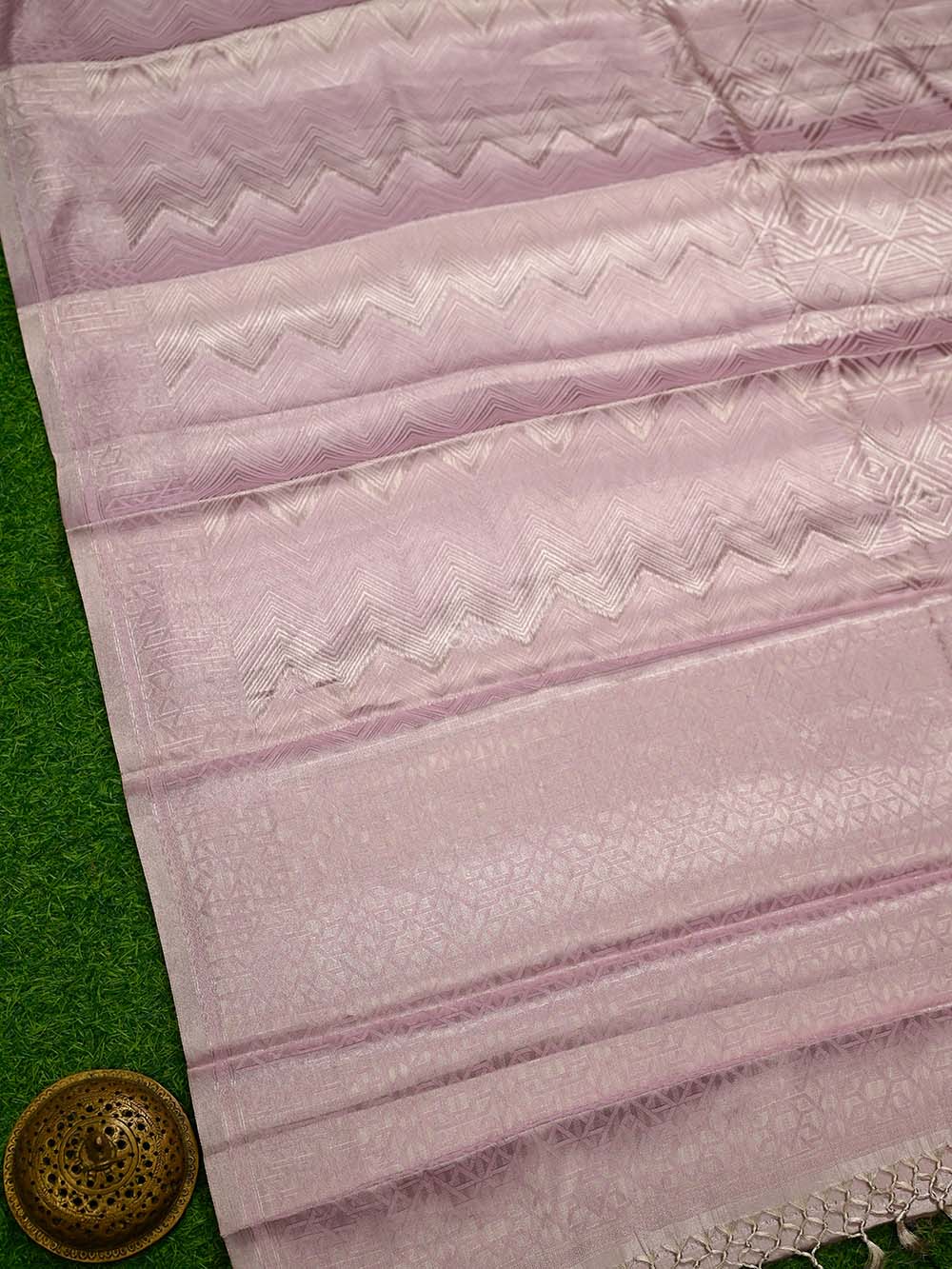 Pastel Pink Tissue Brocade Handloom Banarasi Saree - Sacred Weaves