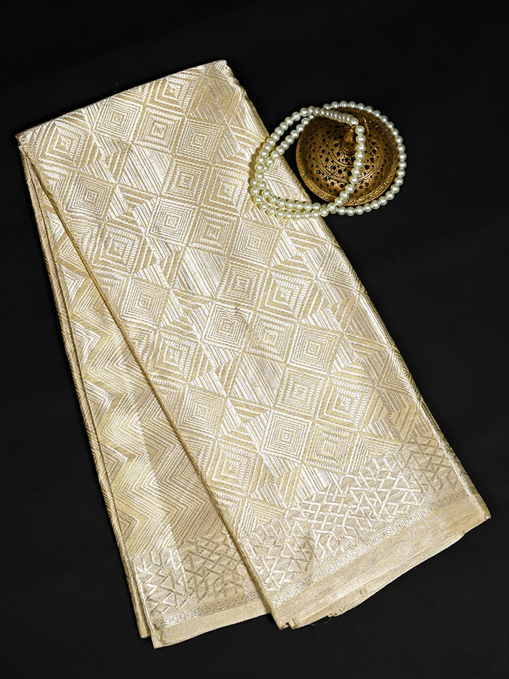 Pastel Yellow Tissue Brocade Handloom Banarasi Saree - Sacred Weaves