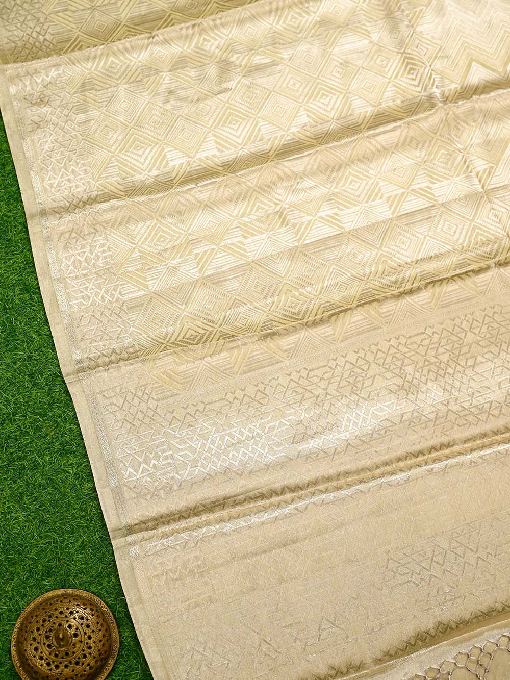 Pastel Yellow Tissue Brocade Handloom Banarasi Saree - Sacred Weaves